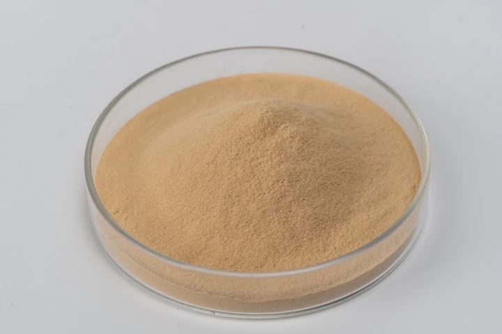 Zinc-enriched yeast powder sample in a glass dish